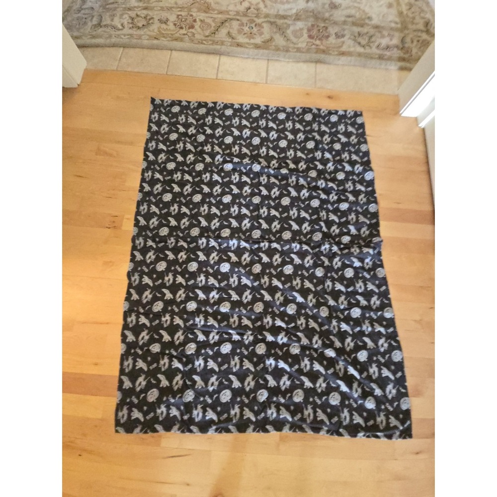 Halloween Tablecloth Black White Gray Reversible Rectanglr Pumpkin Witch Bats